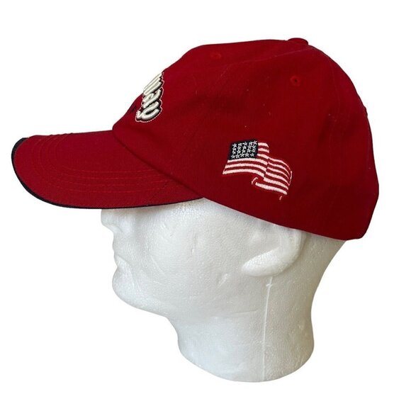 Callaway Golf Hat Red Baseball Cap Adjustable Strapback Hat USA Flag Embroidered - Picture 7 of 15